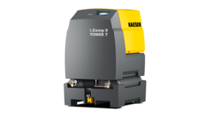 i.Comp 9 Tower T with integrated air receivers and refrigeration dryer, up to 570 l/min.