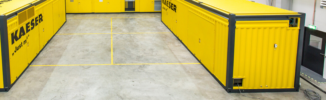 Three compressed air container stations from Kaeser Kompressoren in Linz.