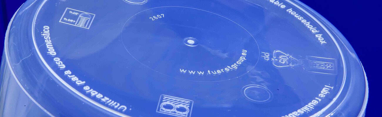 Bottom of a plastic container produced by Fürst GmbH