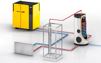 מחזור חום מובנה במערכת המפיקה מים חמים.