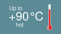 עם מיחזור חום, משיגים מים חמים עד 90‎ °C +